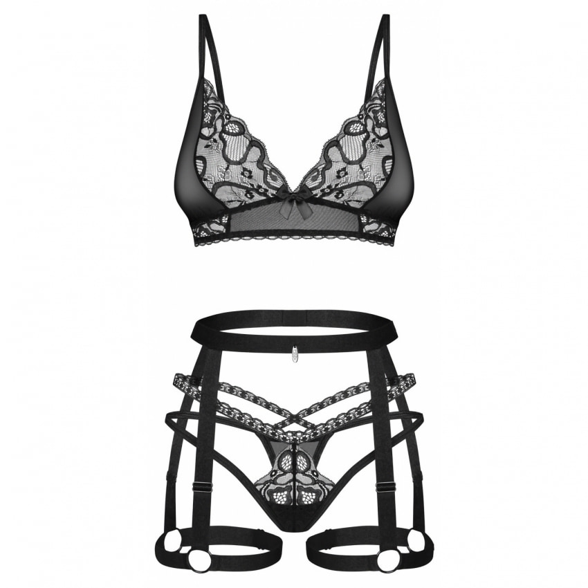 Set Obsessive Blomentis Negru XL-2XL