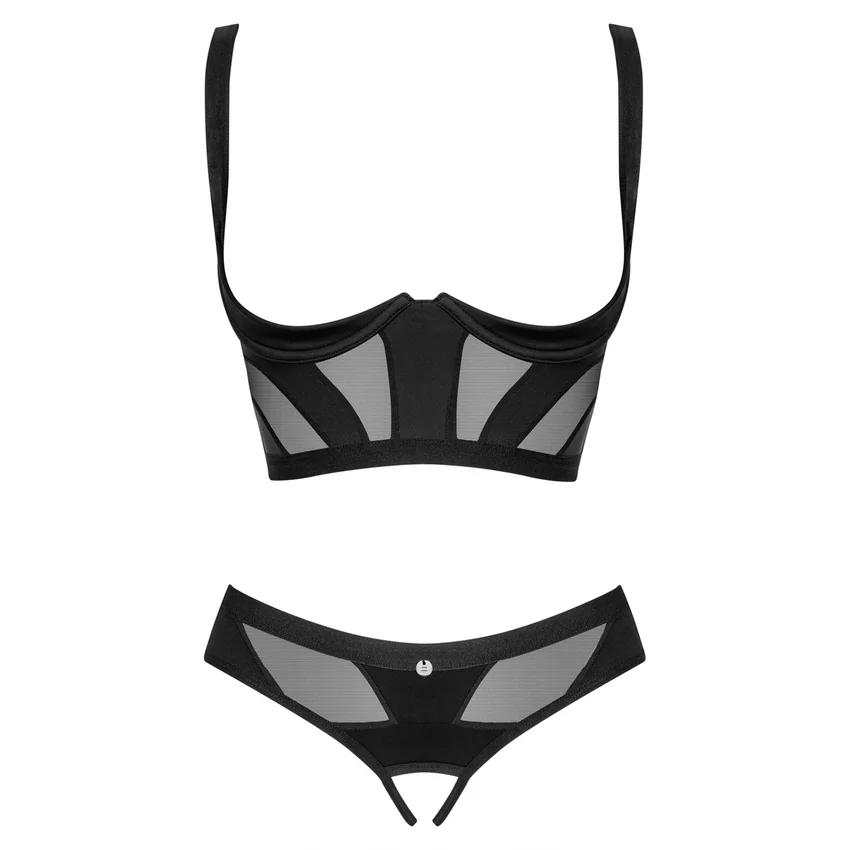 Set Obsessive Chic Amoria 2 Piese Decupat Negru M-L