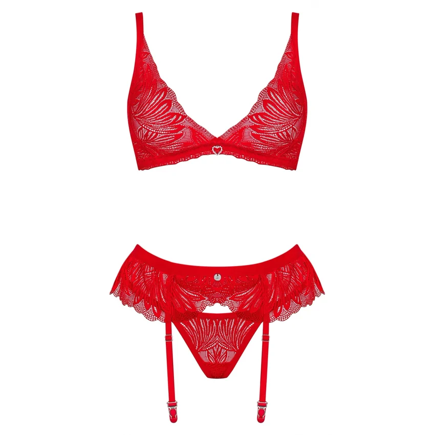 Set Obsessive Chilisa 3 Piese Roșu XS-S