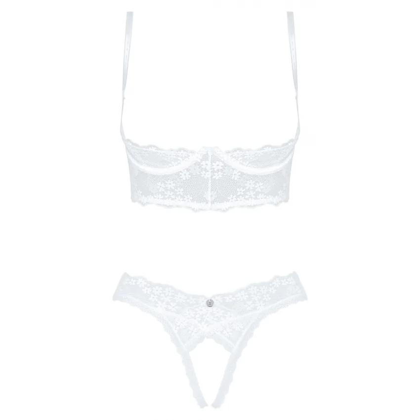Set Obsessive Heavenlly Cupless Alb XS-S