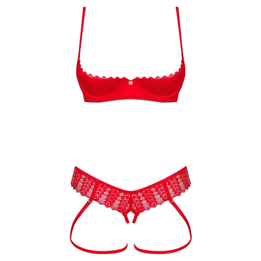 Set Obsessive Ingridia Decupat Roșu XL-2XL