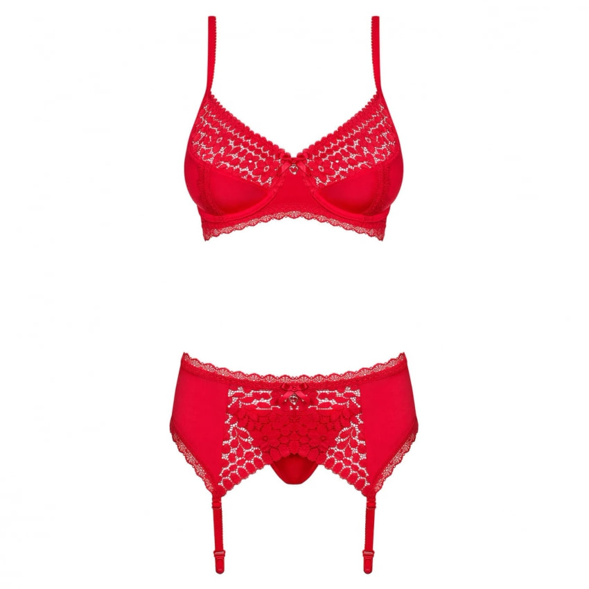 Set Obsessive Jolierose Roșu 2XL