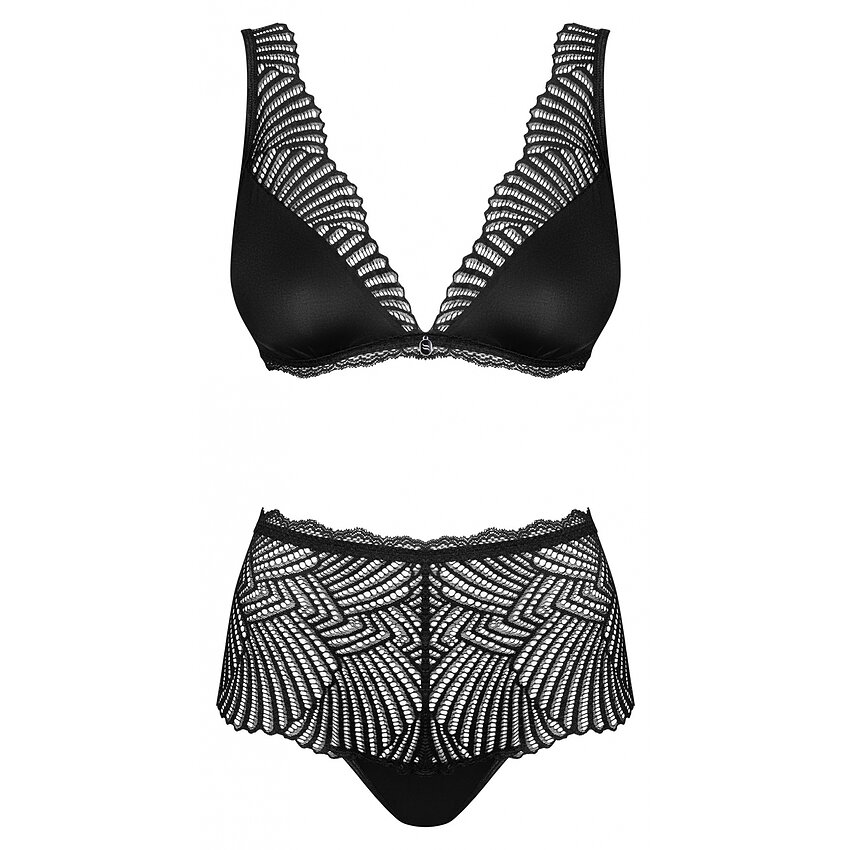 Set Obsessive Klarita cu Talie Înaltă Negru 2XL-3XL
