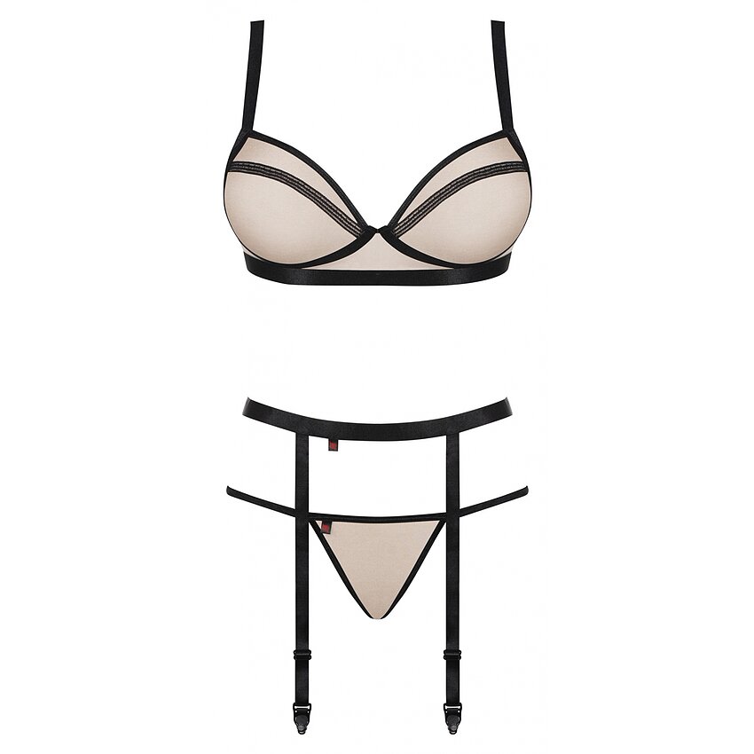 Set Obsessive Nudelia Noir Bej S-M