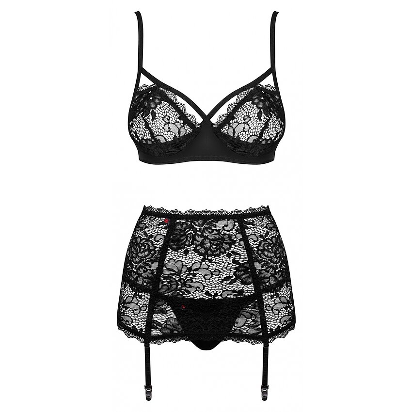 Set Obsessive Peonesia Negru S-M