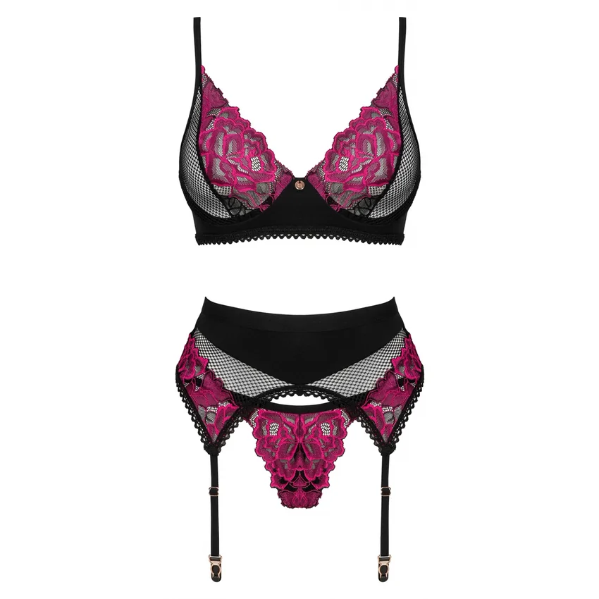 Set Obsessive Rosenty 3 Piese Roz XS-S