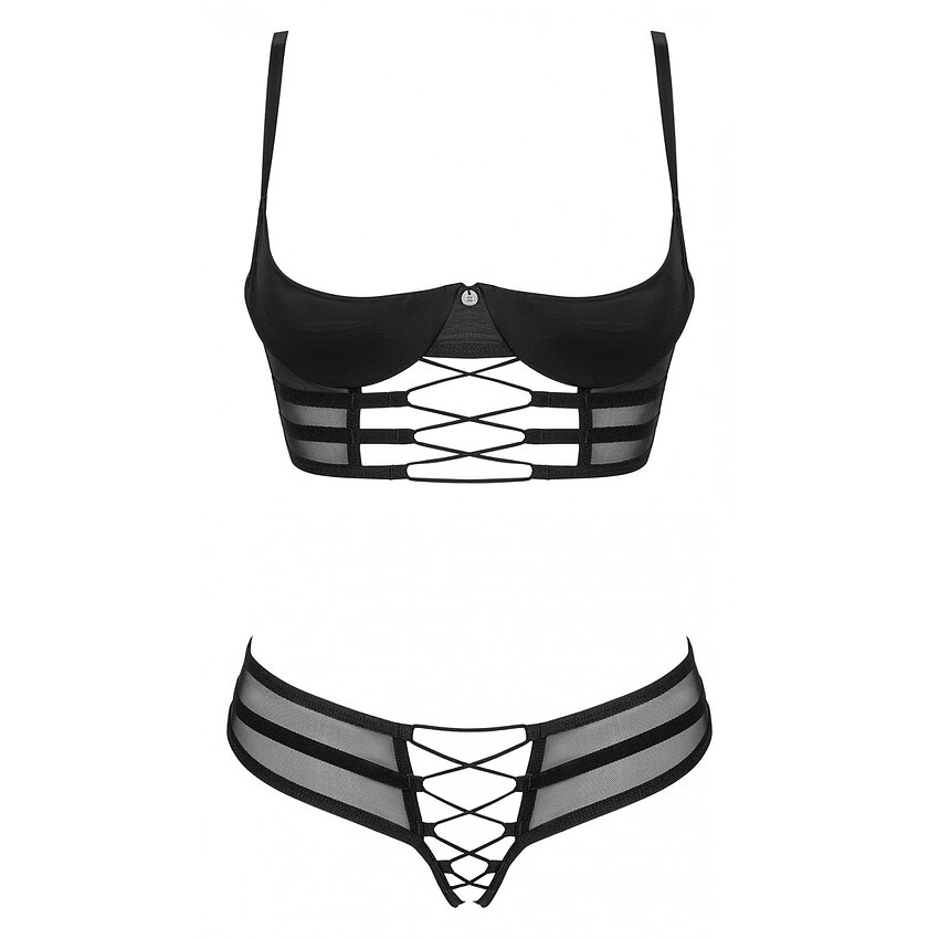 Set Obsessive Roxelia Decupat Negru XL-2XL
