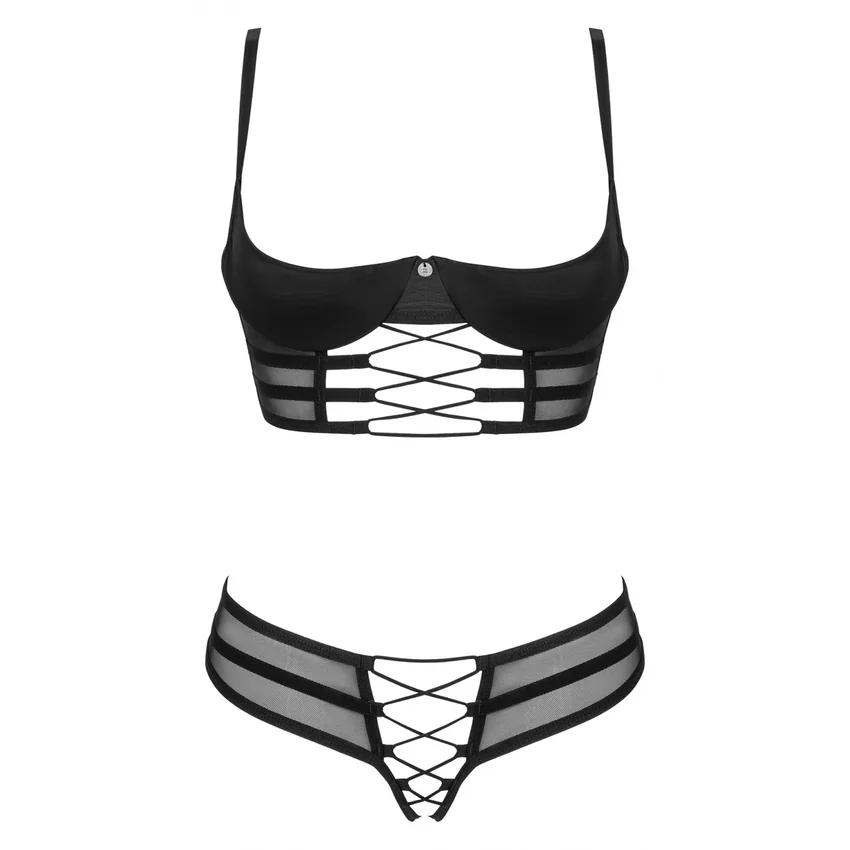 Set Obsessive Roxelia Decupat Negru XL-2XL
