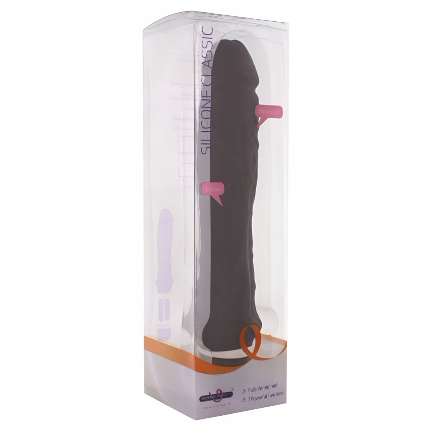 Seven Creations Vibrator Realist 25 cm Negru 7 Funcții
