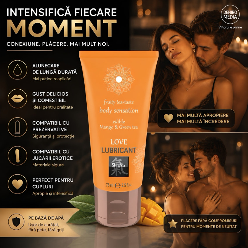 Shiatsu Love Lubricant Mango și Ceai Verde 75 ml