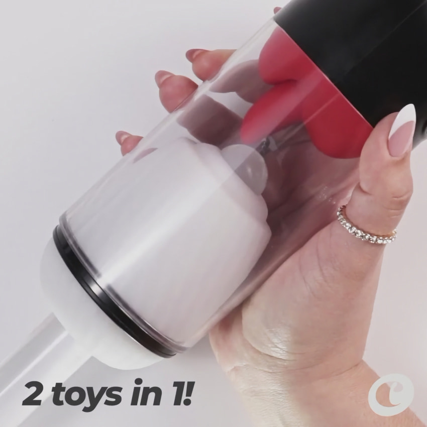 Slurpy Crushious Masturbator Automat 2 în 1 Alb