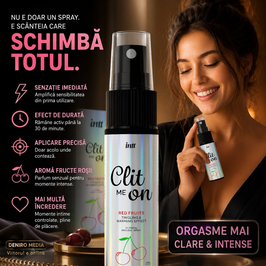 Spray Clit Me On cu Consecință Încălzire Aromă Fructe Roșii 12ml