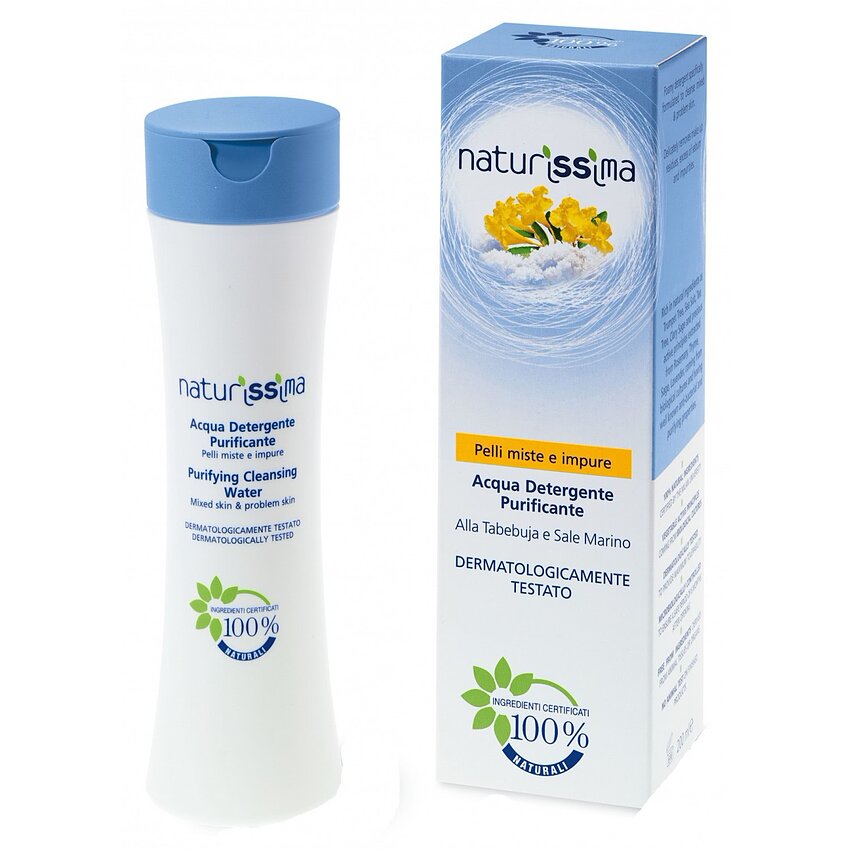 Spumă detergentă, ten mixt, tabebuia și sare marină, Naturissima, 200 ml