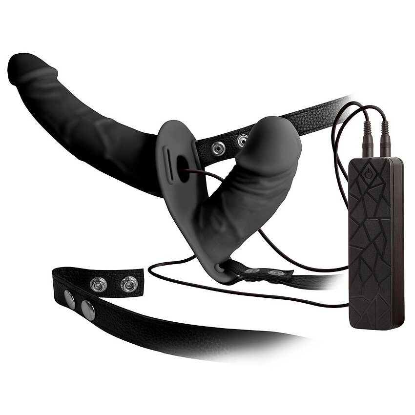 Strap On Cu Vibrații Double Thruster Negru
