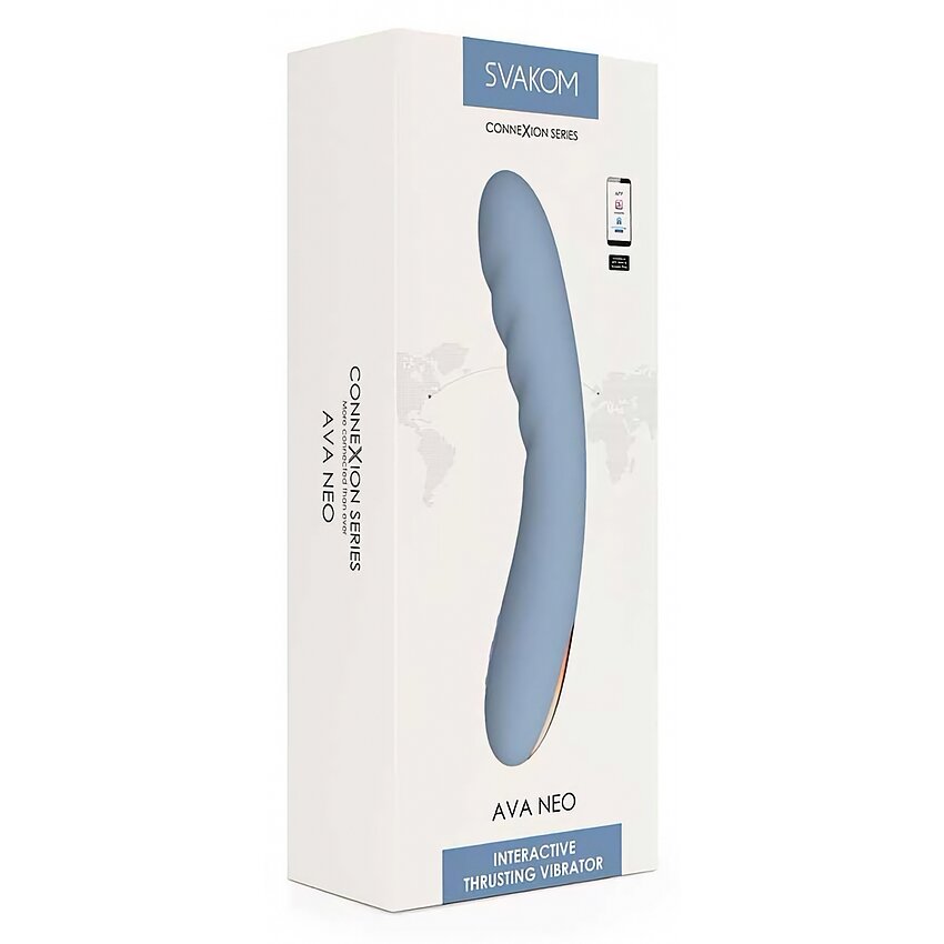 Svakom Ava Neo, Vibrator cu Împingere 5x5, Reîncărcabil Albastru