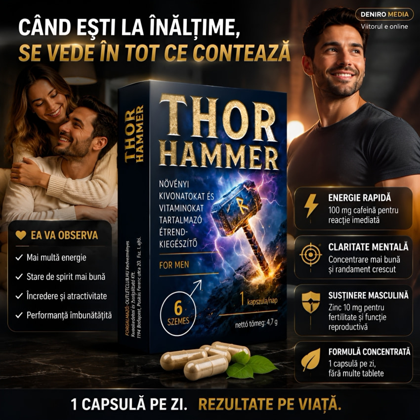 Thor Hammer Pills 6 Capsule Potență și Vigoare