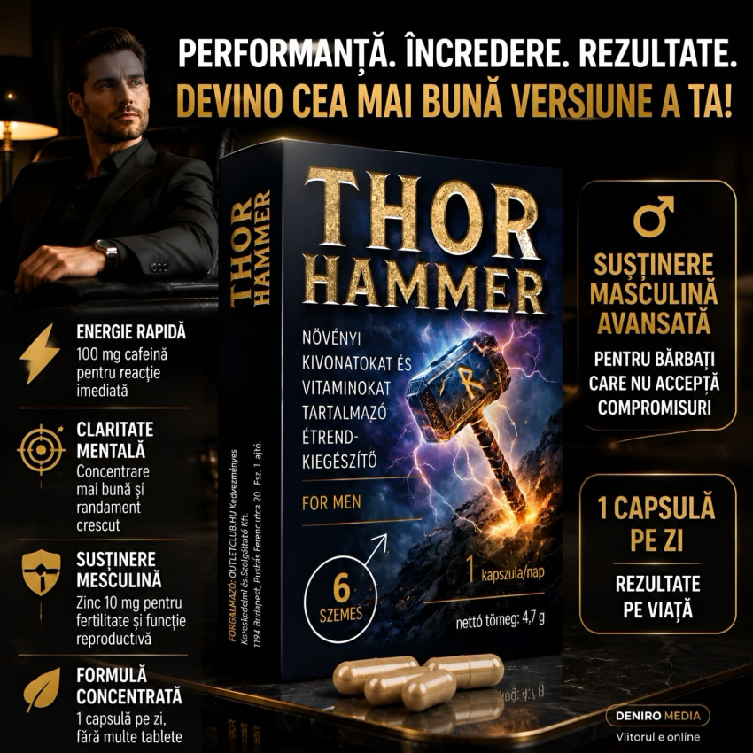 Thor Hammer Pills 6 Pilule Potență și Vigoare