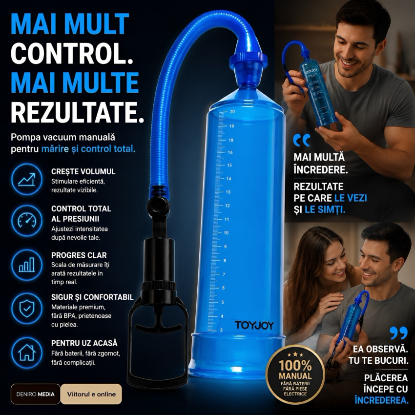 ToyJoy Power Pompă Manuală Pentru Penis Albastru