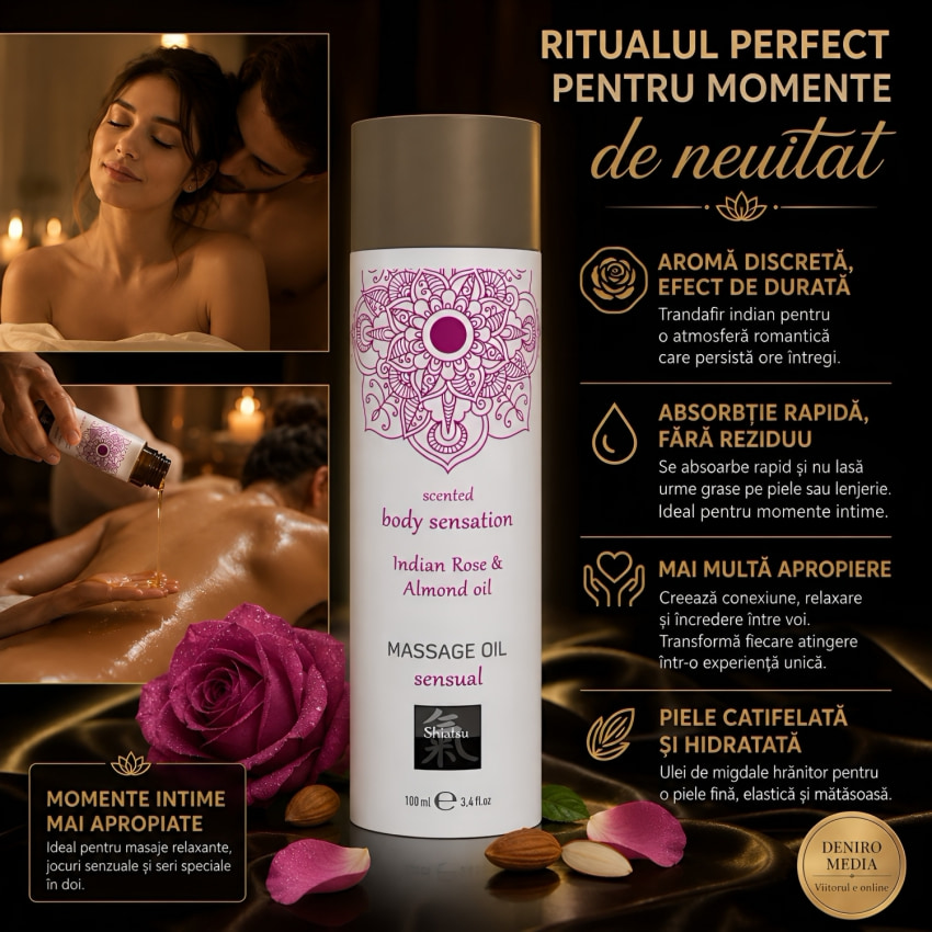 Ulei Masaj Incitant Shiatsu Trandafir Indian 100 ml
