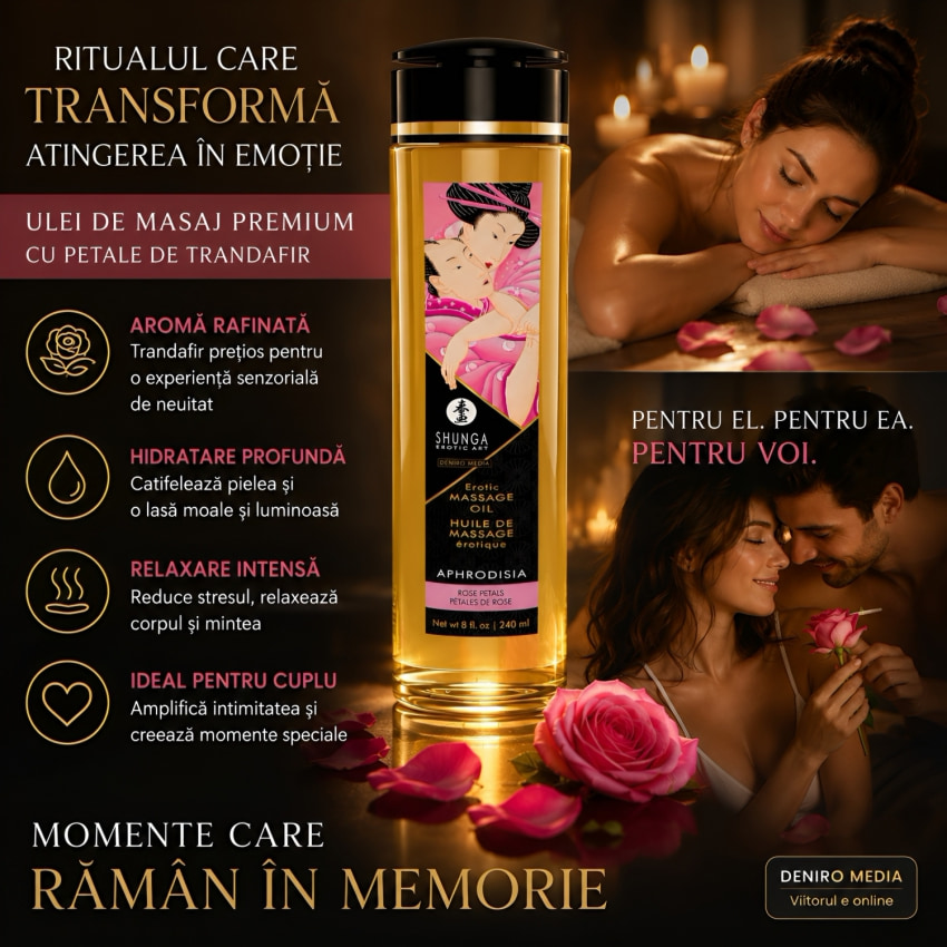 Ulei Frecție Shunga Aromă Trandafir 240ml