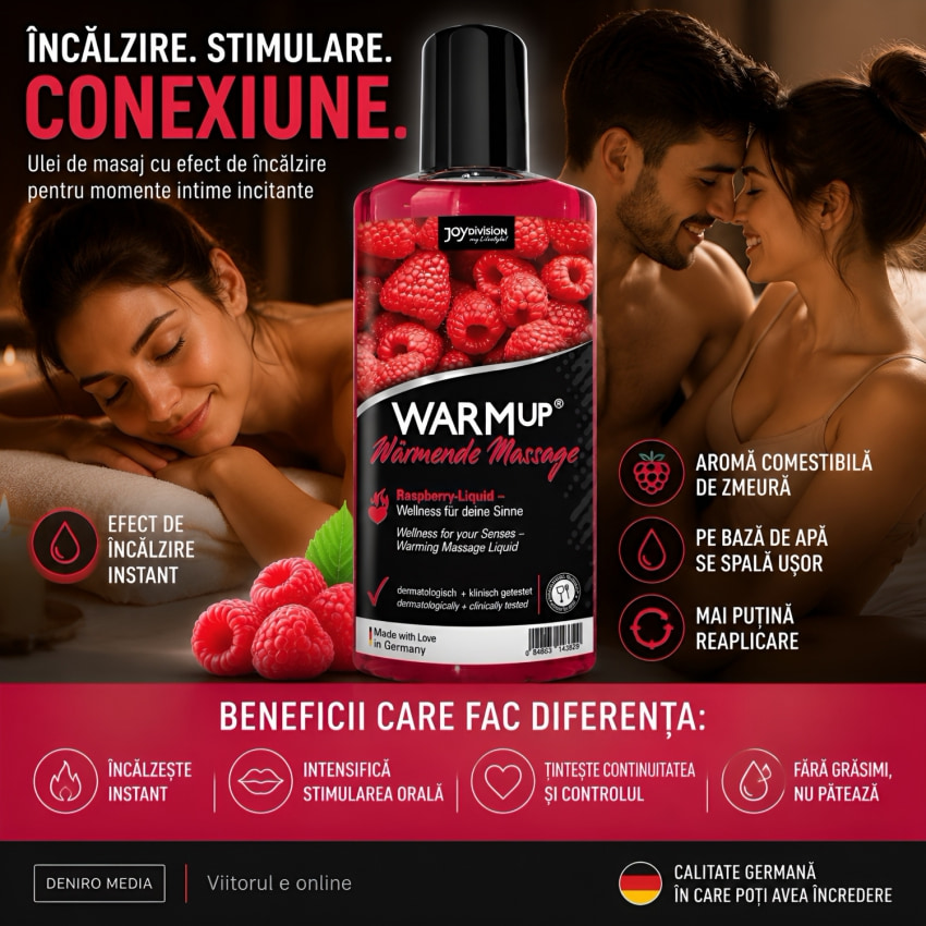 Ulei Masaj WARMup Zmeură 150ml