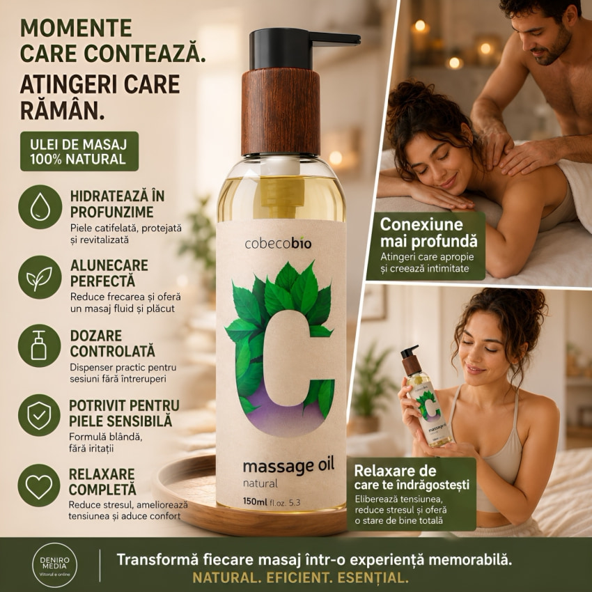 Ulei Normal De Masaj Cobeco Bio 150 ml, Hidratare Delicată