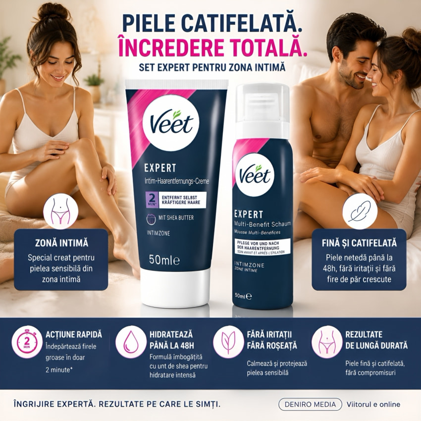 Veet EXPERT Set Epilare Sexuală Unguent și Spumă