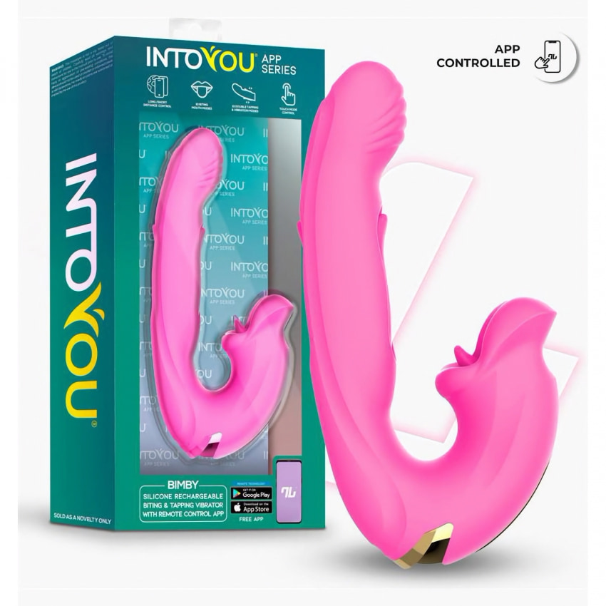 Vibrator App Control Stimulator Clitoridian cu Limbă Mușcătoare Roz
