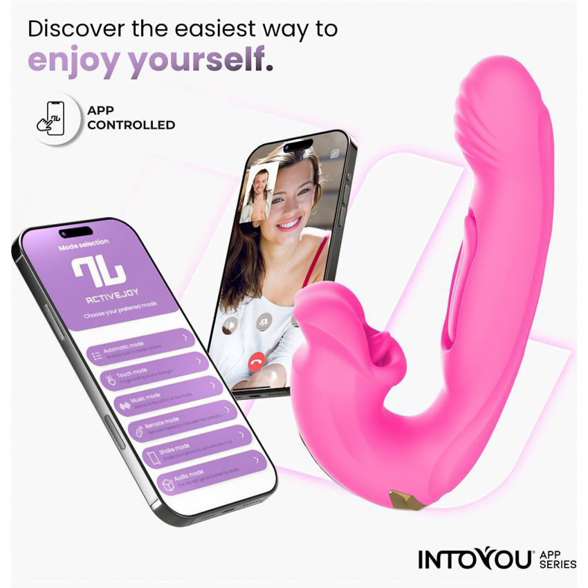 Vibrator App Control Energizator Clitoridian cu Limbă Mușcătoare Roz