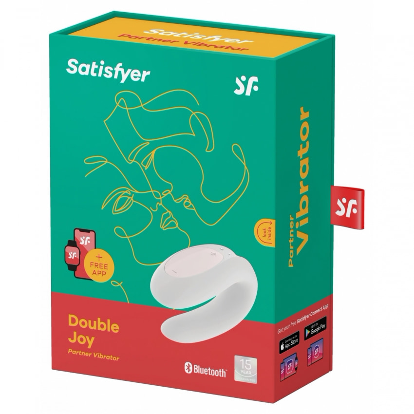Vibrator Satisfyer Double Joy pentru Cupluri Alb