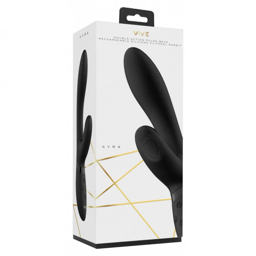 Vibrator Rabbit Kyra Pulse cu Două Motoare 21,3 cm Negru