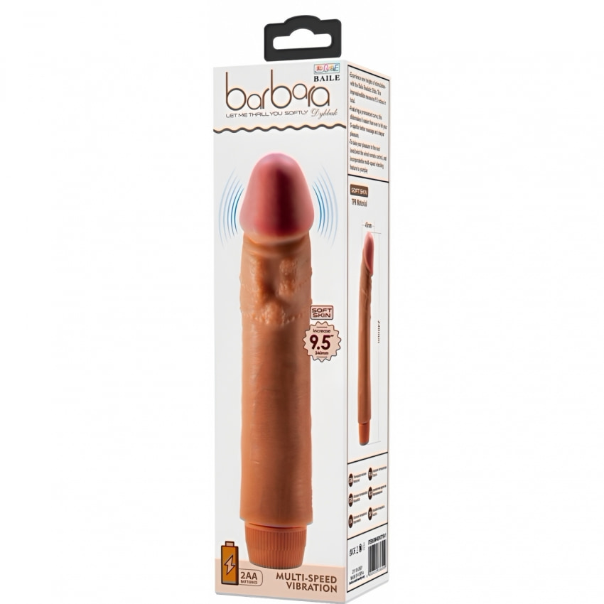 Vibrator Realist Ergonomic Pentru Cuplu 24cm Multi‑viteze Maro