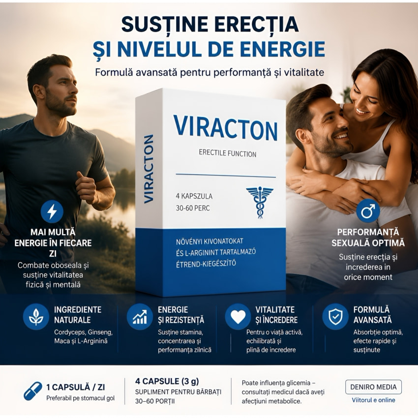 Viracton Pills — 4 Pilule Pentru Sculare și Vitalitate