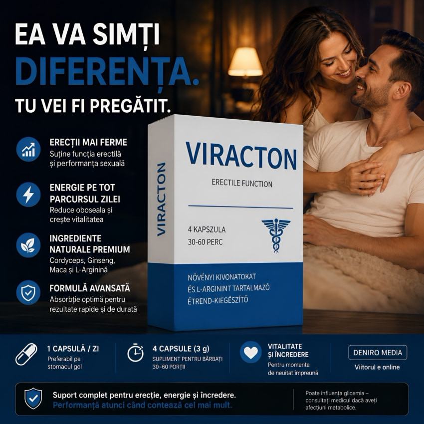 Viracton Pills — 4 Capsule Pentru Erecție și Vitalitate