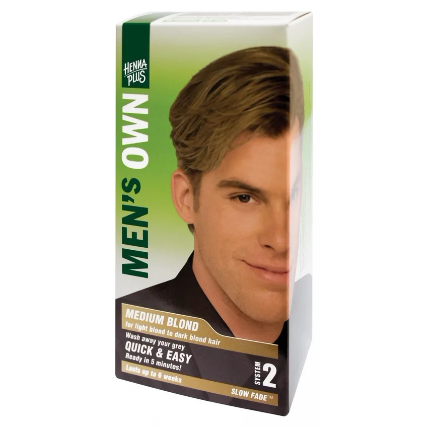 Vopsea păr bărbați, Mens Own Medium Blond, Hennaplus, 80 ml