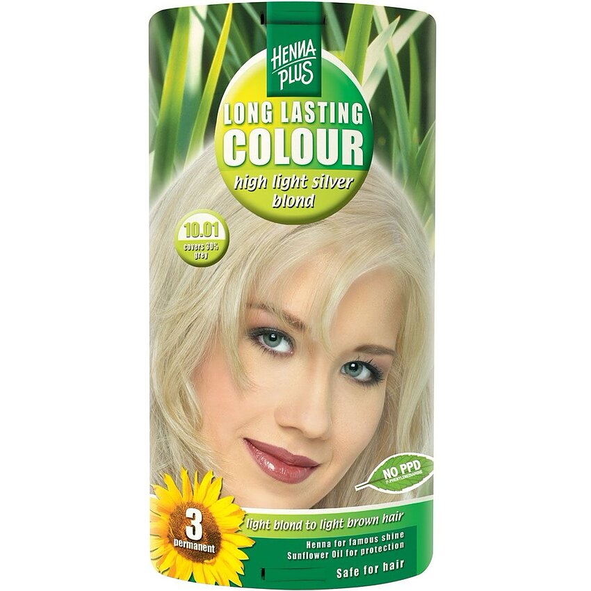Vopsea păr, Long Lasting Colour, 10.01 High Light Silver Blond, Hennaplus