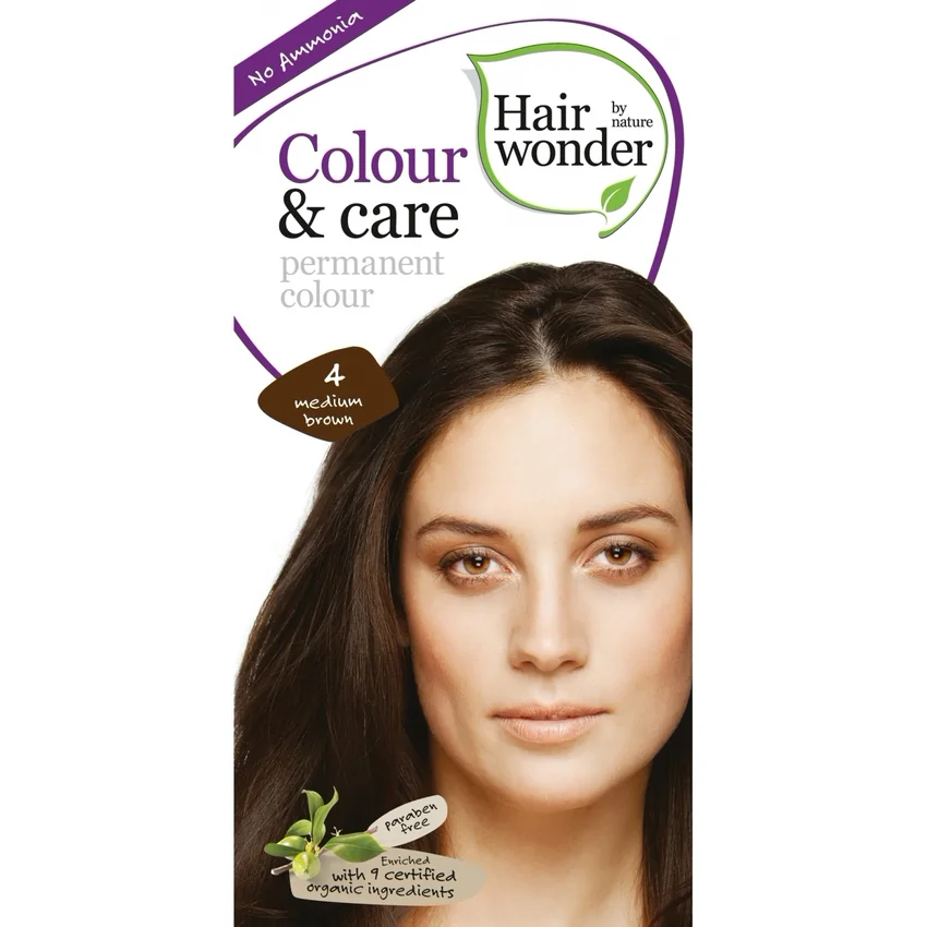 Vopsea păr naturală Colour Care 4 Medium Brown Hairwonder