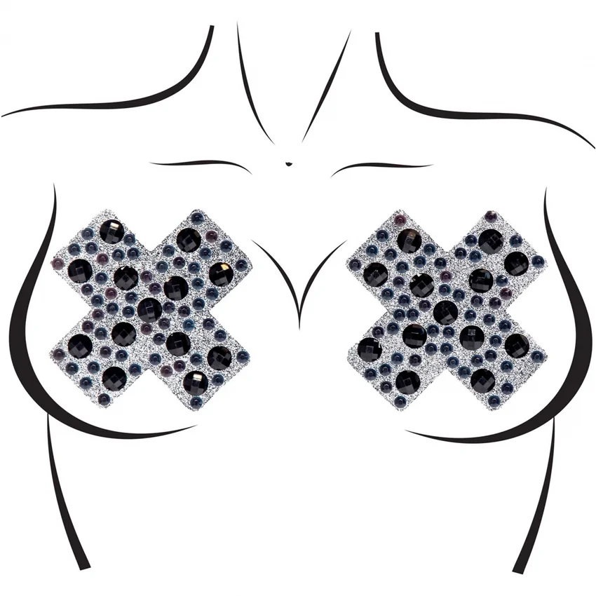 X Factor Nipple Jewels Sticker Negru