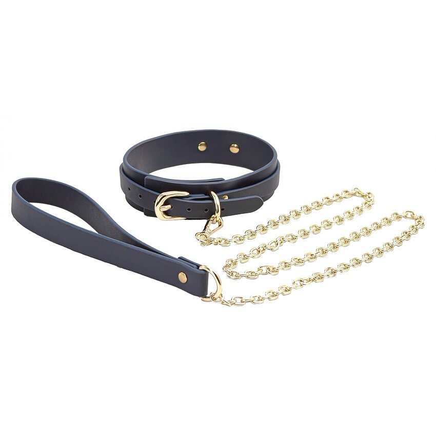 Zgarda Și Lesă Bondage Couture Albastru